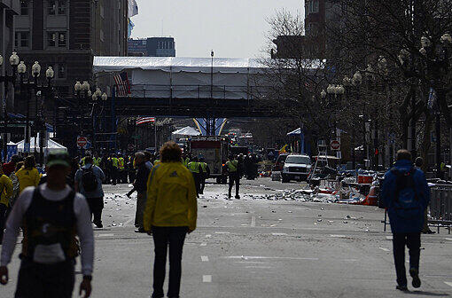 Blick in die Bolyston Street, den Schauplatz der Detonationen.