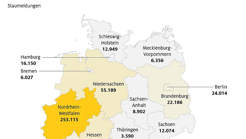 Wer im vergangenen Jahr auf Deutschlands Autobahnen unterwegs war, musste im Vergleich zum Vorjahr noch mehr Geduld aufbringen: Die Gesamtdauer der gemeldeten Staus stieg um knapp 14 Prozent auf 521.000 Stunden. Das ergab die Auswertung der ADAC Staudatenbank. Wer im vergangenen Jahr auf Deutschlands Autobahnen unterwegs war, musste im Vergleich zum Vorjahr noch mehr Geduld aufbringen: Die Gesamtdauer der gemeldeten Staus stieg um knapp 14 Prozent auf 521.000 Stunden. Das ergab die Auswertung der ADAC Staudatenbank.