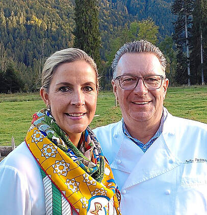 Tanja und Martin Frühauf auf ihrer Saurüsselalm. Tanja und Martin Frühauf auf ihrer Saurüsselalm.
