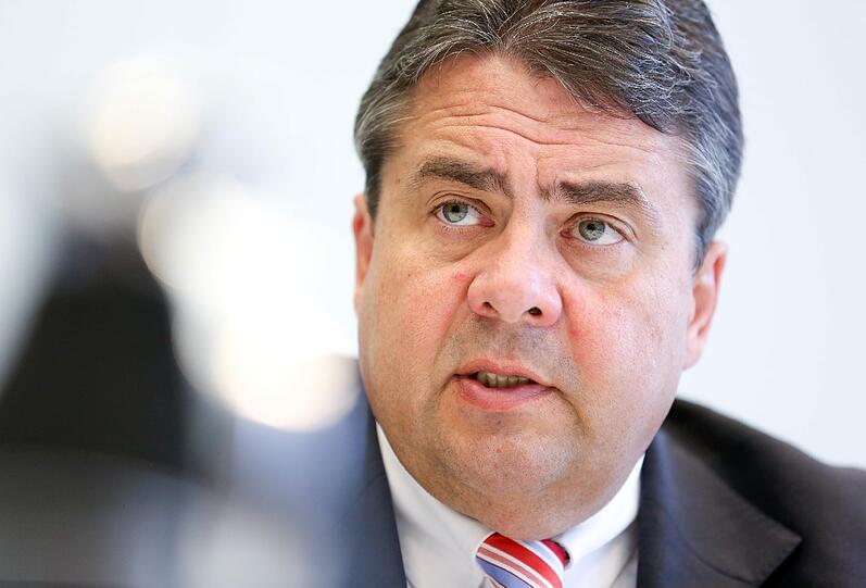 Am Sonntag im Schlösselgarten: Sigmar Gabriel