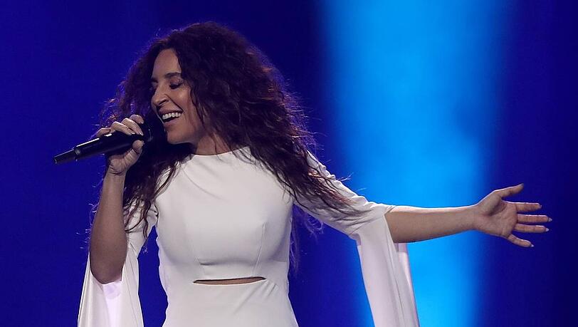 Yianna Terzi während ihrer Performance auf dem Eurovision Song Contest 2018 in Lissabon.