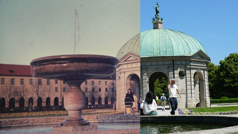 Links der Dianatempel um 1971 und rechts 48 Jahre später im Jahr 2019.