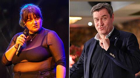Teresa Reichl macht sich über Ministerpräsident Markus Söder lustig.