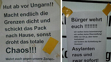 Seit September hängt ein Unbekannter diese Pamphlete aus.