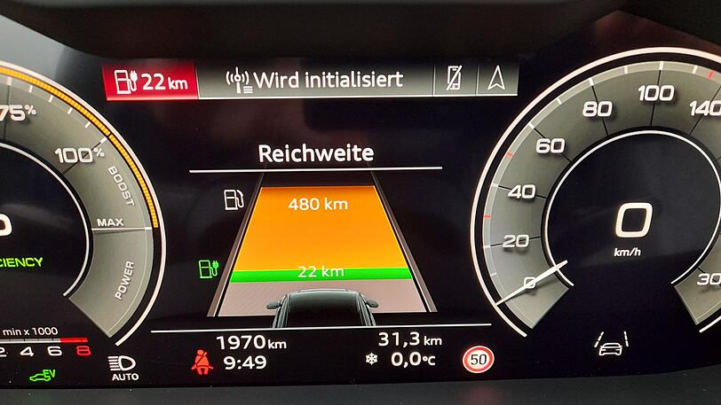 Die Reichweiten-Anzeige beim Q8 ist nicht in Stein gemeißelt - er schafft auch mehr "elektrische" Kilometer.