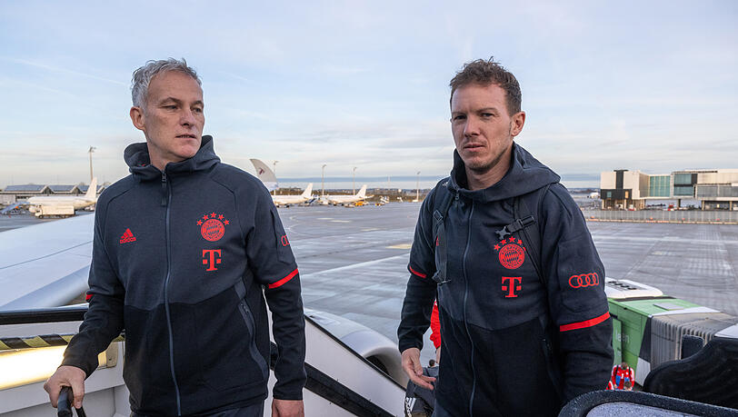 Co-Trainer Xaver Zembrod (links) und Bayern-Trainer Julian Nagelsmann.