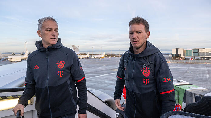 Co-Trainer Xaver Zembrod (links) und Bayern-Trainer Julian Nagelsmann.