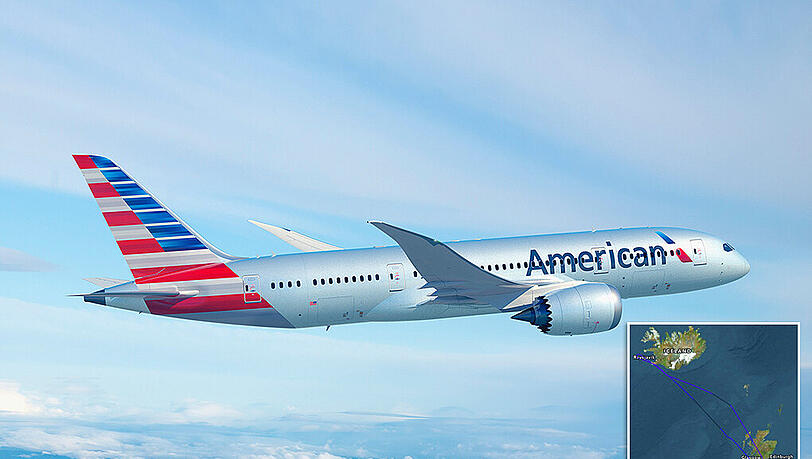 Eine Boeing 787 von American Airlines. Eine Boeing 787 von American Airlines.