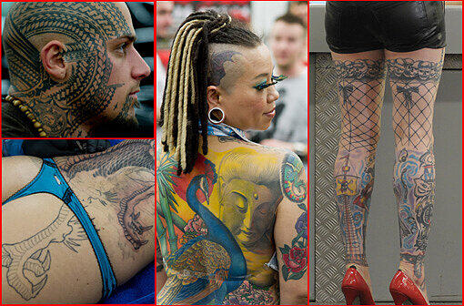 Mit rund 700 Tätowierern aus aller Welt gilt die Tattoo-Convention in Frankfurt als weltweit größte Messe für Tätowierkunst.