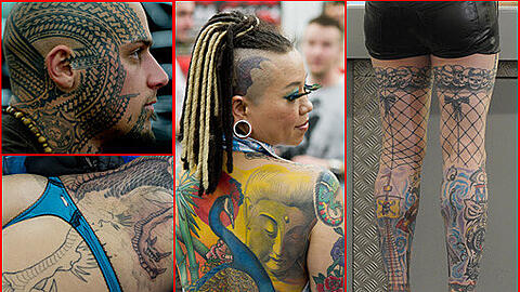 Mit rund 700 Tätowierern aus aller Welt gilt die Tattoo-Convention in Frankfurt als weltweit größte Messe für Tätowierkunst.