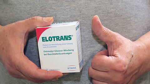 Das Medikament Elotrans des Herstellers Stada soll gegen die Folgen eines Katers durch übermäßigen Alkoholgenuss schützen. Oft ist es derzeit ausverkauft.