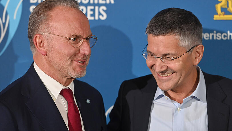 Gemeinsam für den FC Bayern: Jubilar und Aufsichtsrat Karl-Heinz Rummenige (l.) und Präsident Herbert Hainer.