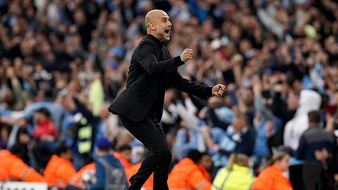 Der Matchplan ging auf: City-Trainer Pep Guardiola bejubelt das Tor zum 1:0.