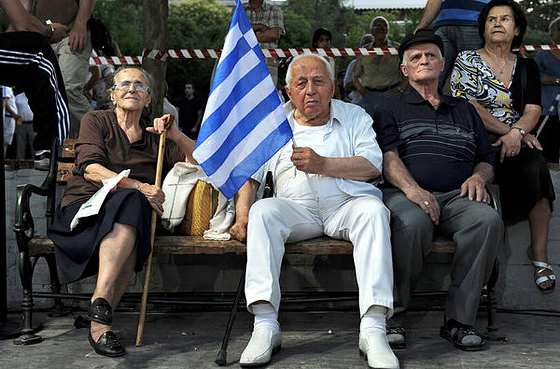 Griechische Rentner müssen um ihre Juni-Bezüge bangen.