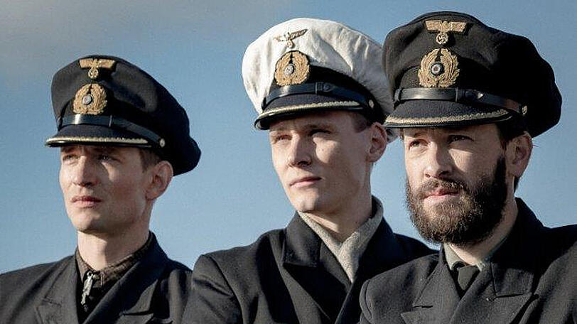 Ein erster Blick auf August Wittgenstein (v.l.), Rick Okon und Franz Dinda in der Eventserie "Das Boot".