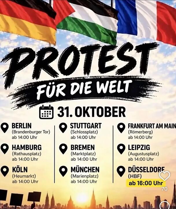 So rufen die Organisatoren in den sozialen Medien zu den Demonstrationen auf.