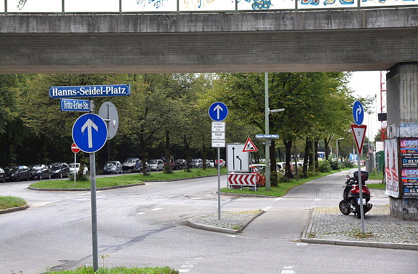 Fritz-Erler-Straße, Ecke Hanns-Seidel-Platz