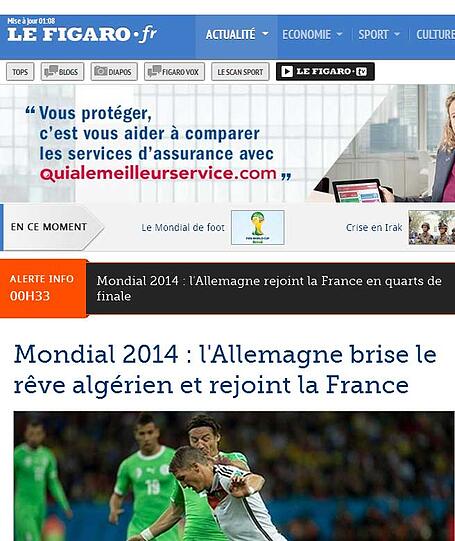 Le Figaro: "Deutschland zerstört den algerischen Traum und folgt Frankreich".
