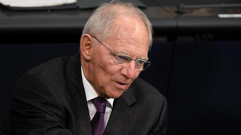 Bundesfinanzminister Wolfgang Schäuble im Plenarsaal des Bundestages in Berlin.