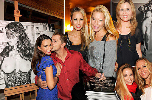 Manfred Baumann und seine Nelly. Der Starfotograf hat seinen neuen Kalender 2014 präsentiert. Auf der Party dabei: Giulia Siegel, Alessandra Pocher, Michaela Schaffrath, Andrea Kaiser...