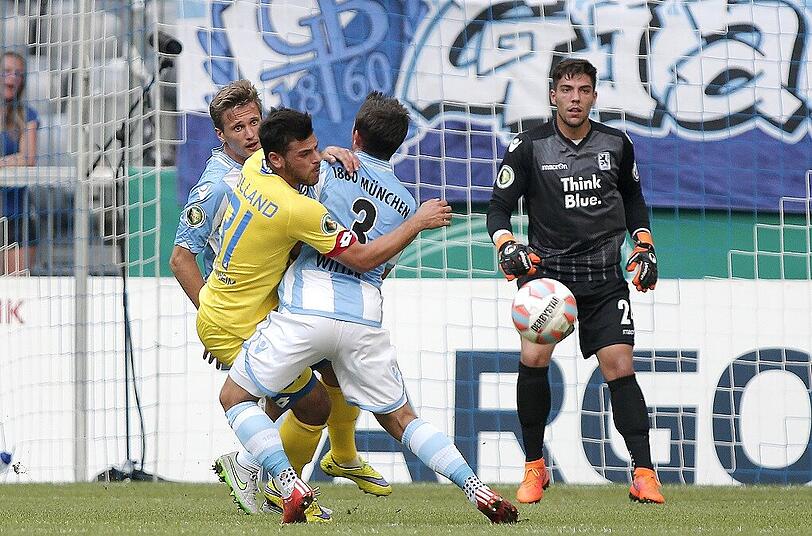 Hatte einen schweren Stand gegen die Löwen um Maxi Wittek, Kai Bülow und Keeper Stefan Ortega: Ex-Sechziger Kevin Volland.