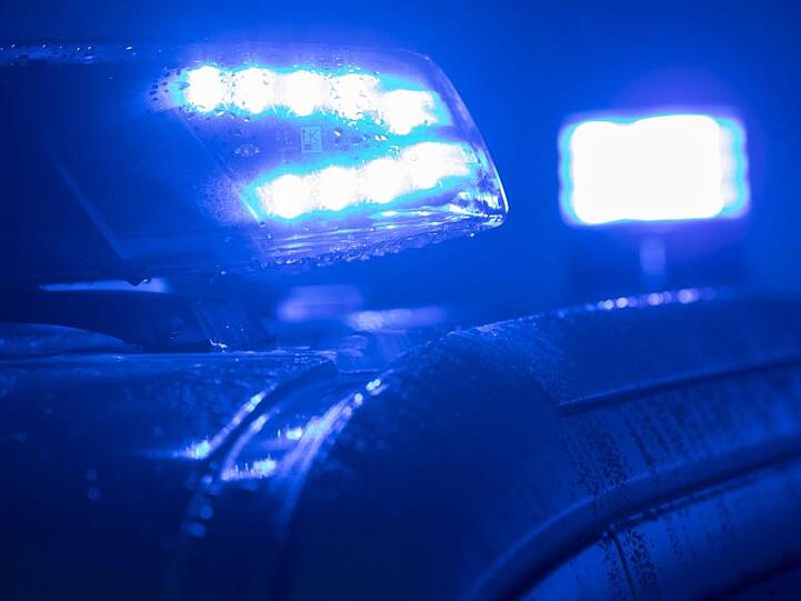Blaulichter leuchten auf einem Streifenwagen der Polizei. Foto: Jens Büttner/zb/dpa/Archivbild