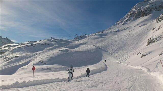 Piste auf dem Mölltaler Gletscher.