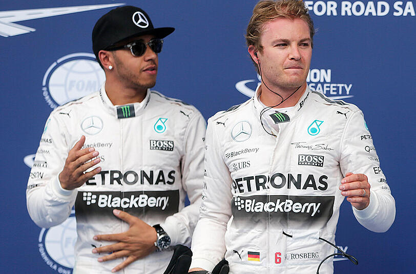 Teamkollegen und Rivalen: Lewis Hamilton und Nico Rosberg (rechts).