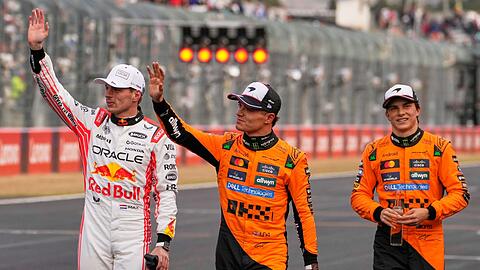 Top drei: Max Verstappen (l-r), Lando Norris und Oscar Piastri.