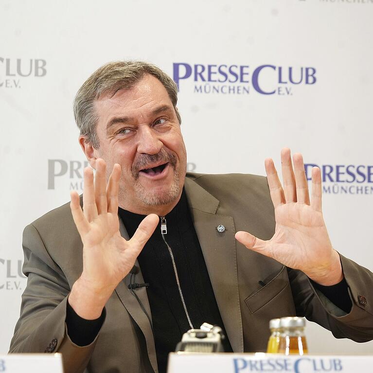 Ministerpr&auml;sident Markus S&ouml;der (CSU) spricht am Montagvormittag im Presseclub auch &uuml;ber die Kommunalwahl und die anstehende Stichwahl in M&uuml;nchen.