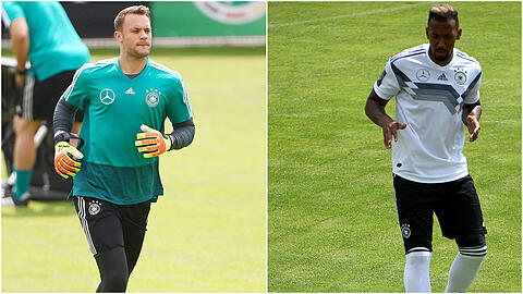 Kommen der WM in Russland immer näher: Bayern Innenverteidiger Jérôme Boateng und Keeper Manuel Neuer