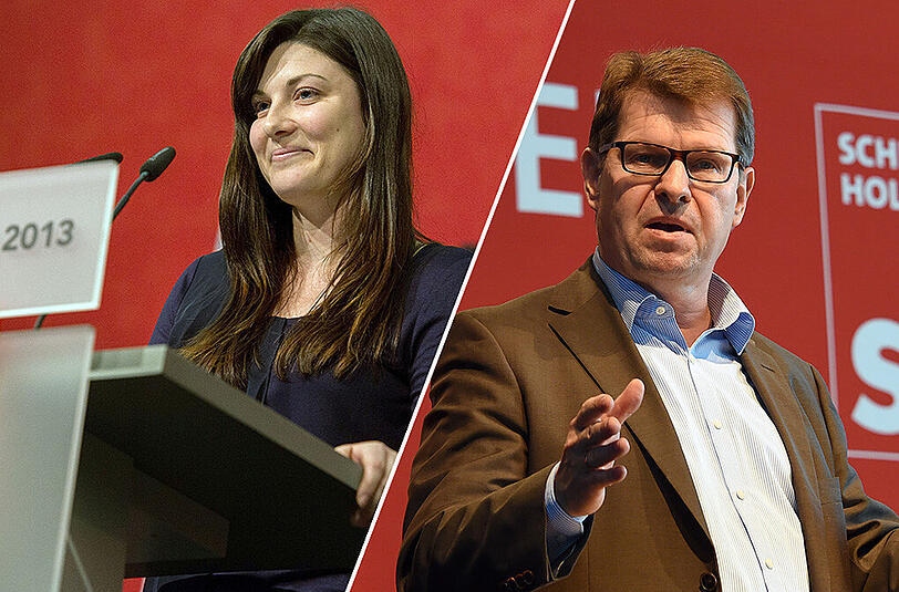 Der stellvertretende SPD-Vorsitzende Ralf Stegner und die Juso-Bundesvorsitzende Johanna Uekermann sprechen sich für eine Urwahl des SPD-Spitzenkandidaten für die Bundestagswahl 2017 aus.