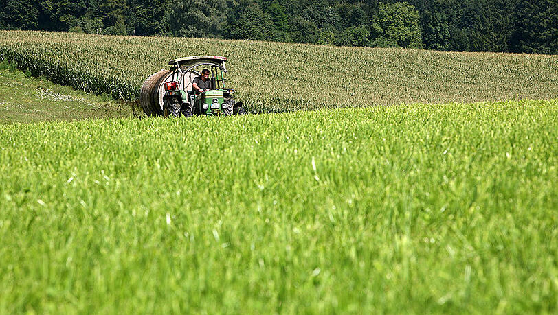 Ein Bio-Bauer bei der Arbeit. Ein Bio-Bauer bei der Arbeit.