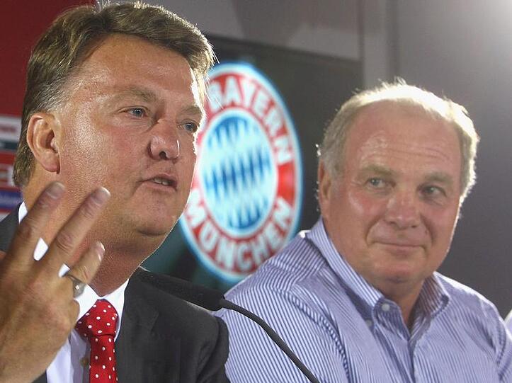 Rückendeckung: Louis van Gaal (l.) und Präsident Uli Hoeneß.
