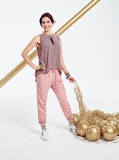 Lisa Müller bei ihrem goldigen EM-Fotoshooting