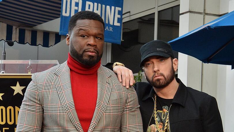 Haben gemeinsam offenbar Großes vor: Rapper 50 Cent (li.) und Kollege Eminem.