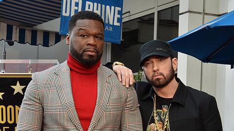 Haben gemeinsam offenbar Großes vor: Rapper 50 Cent (li.) und Kollege Eminem.