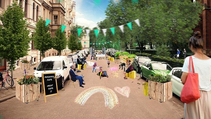 Für den Mariannenplatz im Lehel hat es schon Ideen zur Verkehrsberuhigung gegeben. Inspiration fürs Dreimühlenviertel?