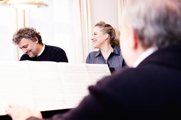 Jonas Kaufmann, Diana Damrau und der Pianist Helmut Deutsch.