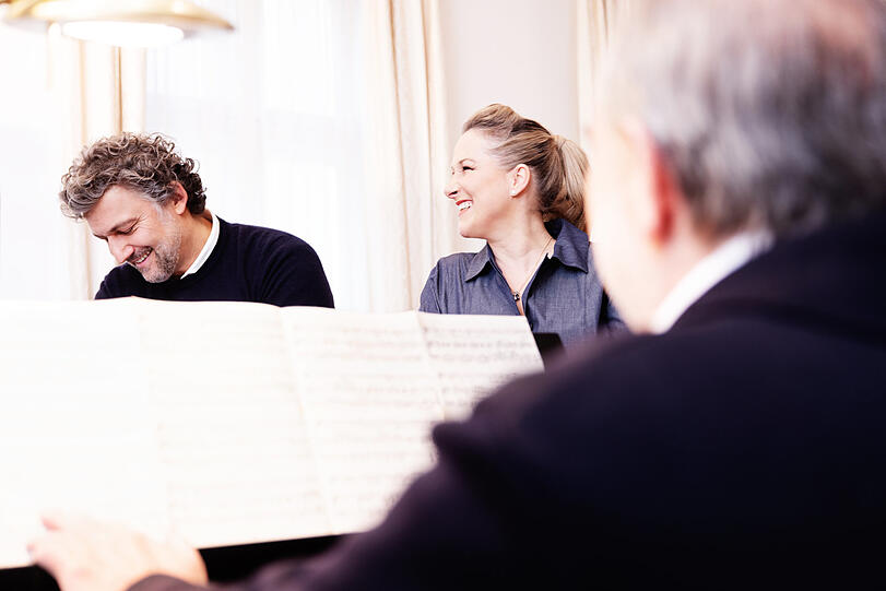Jonas Kaufmann, Diana Damrau und der Pianist Helmut Deutsch.