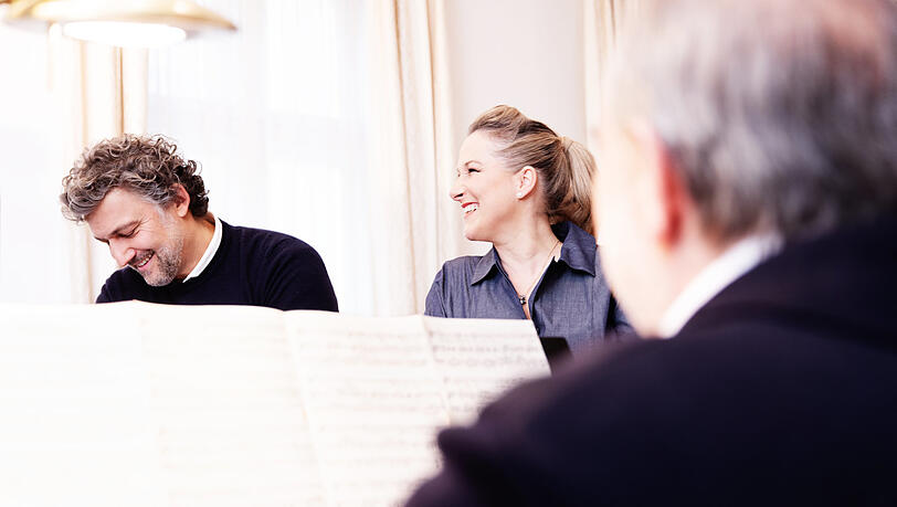 Jonas Kaufmann, Diana Damrau und der Pianist Helmut Deutsch.