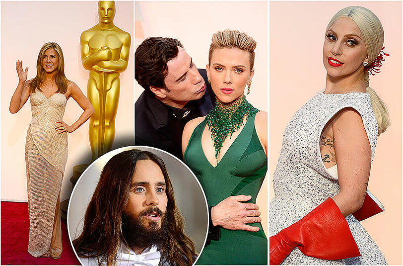 Oscars 2015! Ein Küsschen auf dem roten Teppich, Jared Leto im Hipster-Look und Lady Gaga zeigt Tattoo: Die Bilder vom roten Teppich...