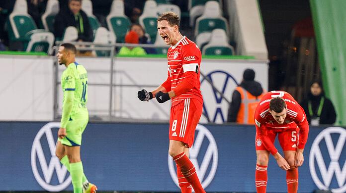 Münchens Leon Goretzka jubelt nach dem Abpfiff.