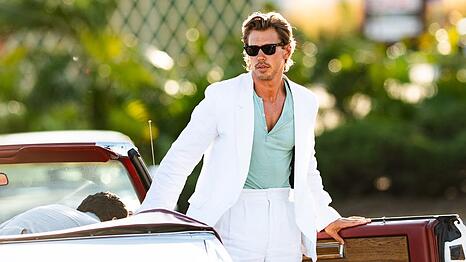 Austin Butler als Sonny Crockett beim "Miami Vice '85"-Dreh in New Jersey.