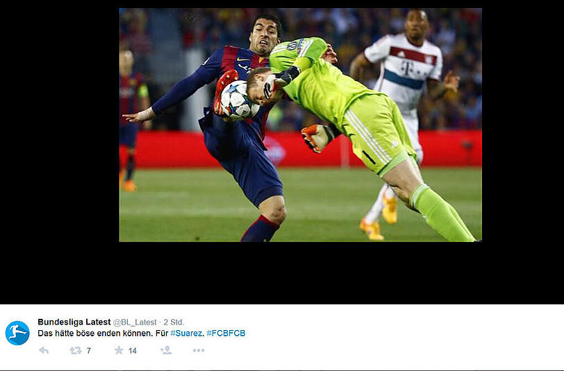 Die Twitter-Reaktionen zum Halbfinal-Spiel zwischen dem FC Barcelona und dem FC Bayern.