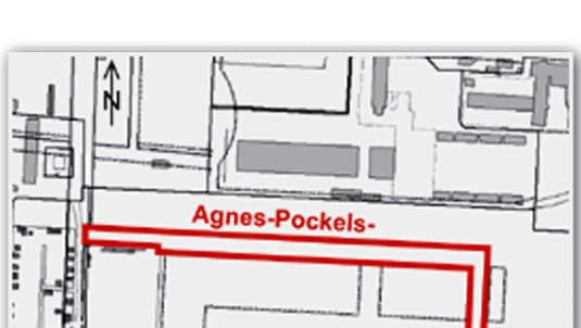 Hier verläuft der Agnes-Pockels-Bogen. Hier verläuft der Agnes-Pockels-Bogen.