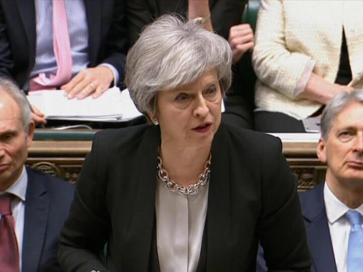 Theresa May bei der Debatte über den Brexit-Deal.