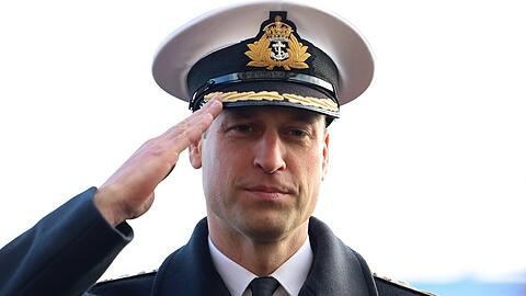 Prinz William während des Termins am Britannia Royal Naval College.