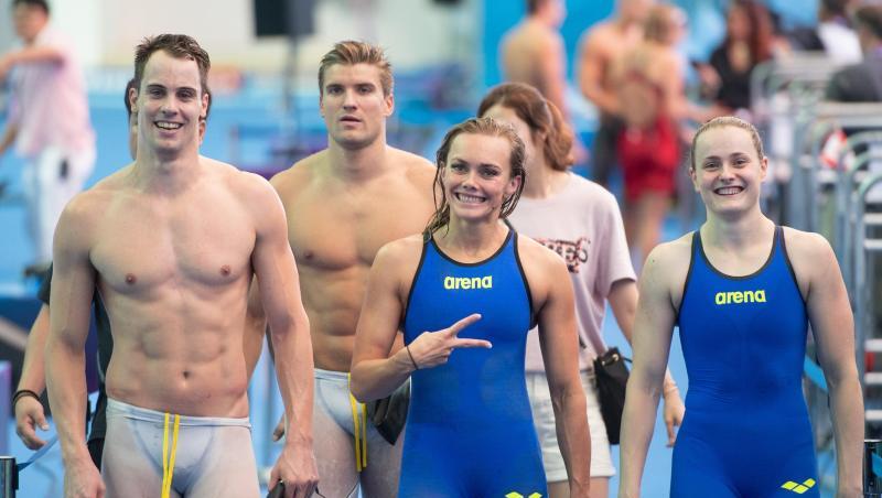 Sie haben das Olympia-Ticket geholt: Fabian Schwingenschlögl (l-r), Marius Kusch, Jessica Steiger und Laura Riedemann. Sie haben das Olympia-Ticket geholt: Fabian Schwingenschlögl (l-r), Marius Kusch, Jessica Steiger und Laura Riedemann.