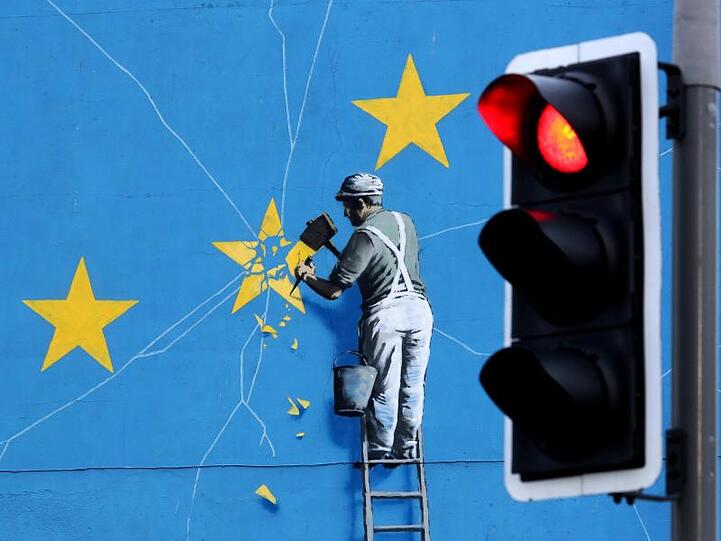 Ein Brexit-Wandbild des Streetart-Künstlers Banksy.